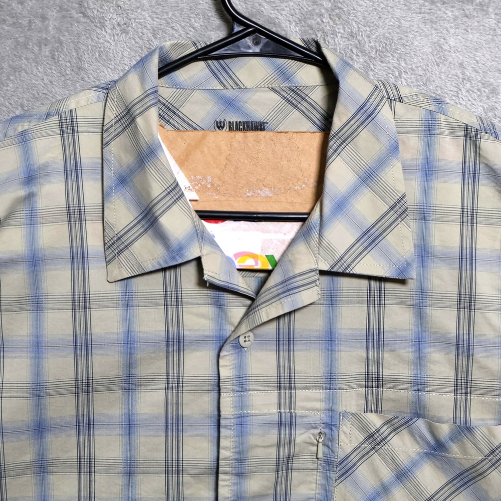 Blackhawk Warrior Wear 1700 Shirt Mens 3XL Beige Blue Plaid Tactical Pocket - Picture 2 of 10